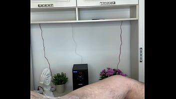 Russian sexy milf waxing hairy dick