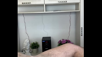 Russian sexy milf waxing hairy dick