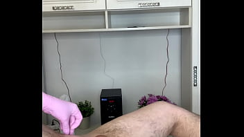 Russian sexy milf waxing hairy dick