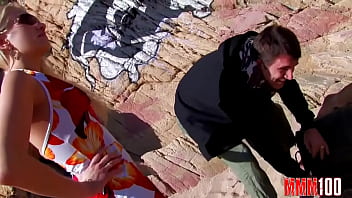 Hot french blonde anal fucking by big cock on public beach