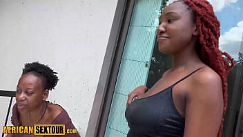 African bisexual lesbians joined by boyfriends big white cock for threesome