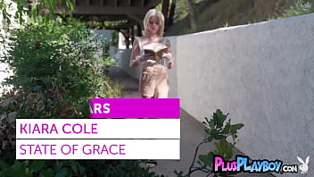 Perfect teen model Kiara Cole posed totally naked and touched her pussy