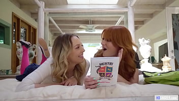 Lesbian geek girls have sex after they read erotic comic book - Lacy Lennon, Lily Larimar