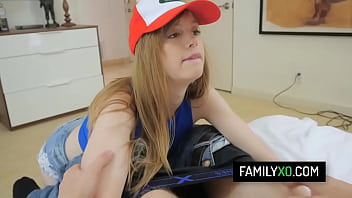 Nerd stepsister Dolly Leigh catches her stepbrother'_s cock instead of pokemons