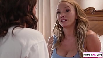 Big tits blonde stepmom fingering stepdaughters hairy pussy