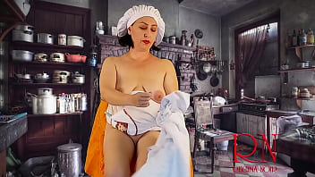 Cinderella without panties sews dresses for her stepmother and stepsisters. 2 3