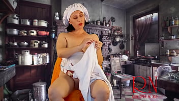 Cinderella without panties sews dresses for her stepmother and stepsisters. 2 3