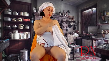 Cinderella without panties sews dresses for her stepmother and stepsisters. 2 3