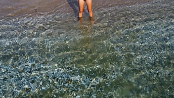 Drone exibitionism on Nudist beach