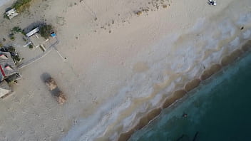 Drone exibitionism on Nudist beach
