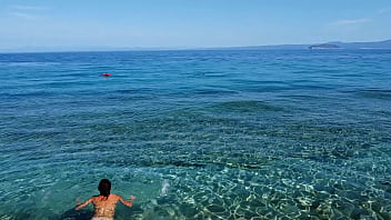 Drone exibitionism on Nudist beach