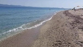 Drone exibitionism on Nudist beach