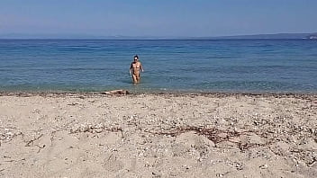 Drone exibitionism on Nudist beach