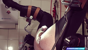 Rubbernurse Agnes - massive pegging and deep analfisting up to the upper arm