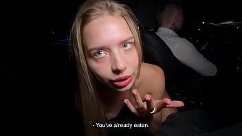 Risky public sex in a business taxi