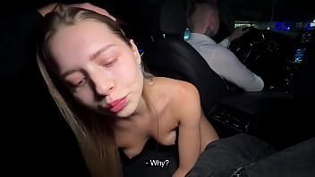 Risky public sex in a business taxi