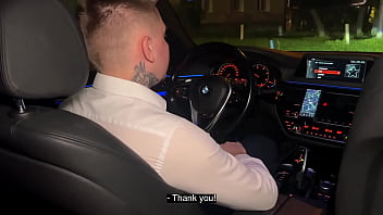 Risky public sex in a business taxi