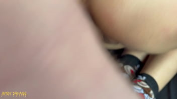 CUM Dripping while petite girl Rides his cock