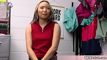 Cute eastern shoplifter ASIA LEE caught and now she is offering her tiny pussy