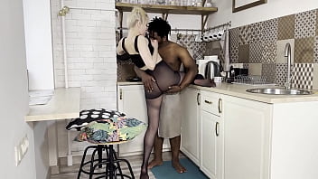 Interracial step mom ass fucked in the kitchen - (Isabel Rose)