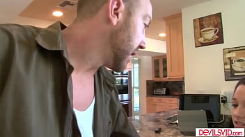 Petite teen babysitter sucking and fucking her boss for fun