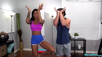 Ebony Babe Nadia Jay Bangs The White Yoga Janitor