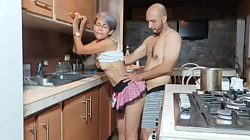 I fuck my stepmom in the kitchen while daddy is in the room