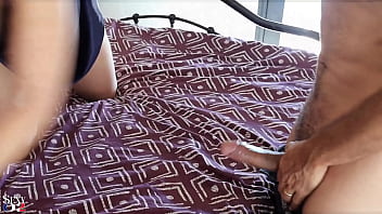 2061 - French Amateur, Cream Satin Panties, Satin Blue Shirt, Licking Balls, Blowjob, Doggystyle, Cumshot