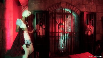 Bondage BDSM Dungeon Slave Girl Face &amp_ Pussy Fucked Hard by two Slaves with huge dicks | Natalie Di Angelo TEASER | Full HD 1080p MP4