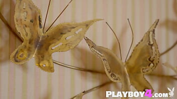 Amazing small tits blonde teen model Rachel Page shows perfect petite body