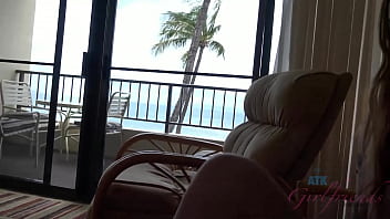 Vacation and touching amateur redhead Megan Winters before she plays with cock and takes it doggystyle