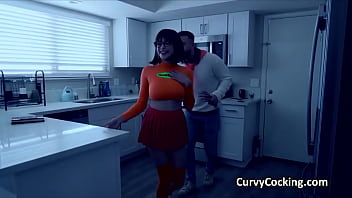 Sloppy oral by curvy big tit Velma