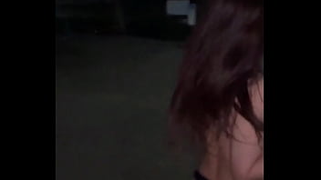 [More craziness] Wandering around town with a rabbit anal tail