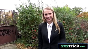 Cute Russian Reporter Fucked In Public With Her Clothes On