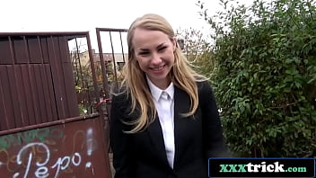 Cute Russian Reporter Fucked In Public With Her Clothes On