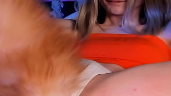 Sweet Eaton Stripteasing Her Viewers With Her Small Cock