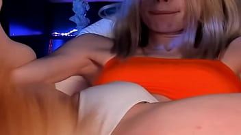 Sweet Eaton Stripteasing Her Viewers With Her Small Cock