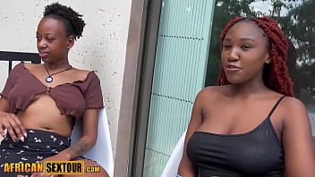 African best friends Missy M and ebony babe Chidinma fucks white guy after they gave him a perfect blowjob