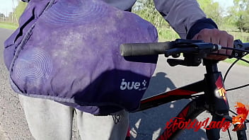 The delivery guy helps me with the bike and I thank him with a sloppy blowjob and rough sex in the forest.