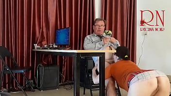 Monday in the office. Employee without panties. Tease, lick pussy, suck dick in the office. Naughty office. c23