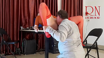 Monday in the office. Employee without panties. Tease, lick pussy, suck dick in the office. Naughty office. c23