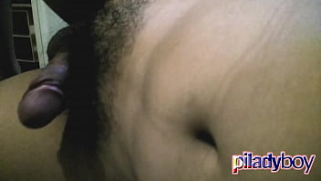 Chubby and hairy dick Pi Ladyboy wanking her cock and cumming semen