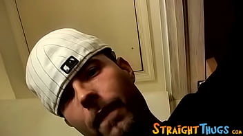 Straight thug strokes his small cock and uses fleshlight toy