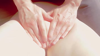 Step daddy gives a sensual massage to my small tight pussy with a clit orgasm