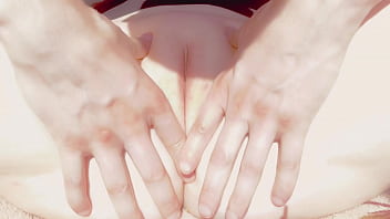 Step daddy gives a sensual massage to my small tight pussy with a clit orgasm