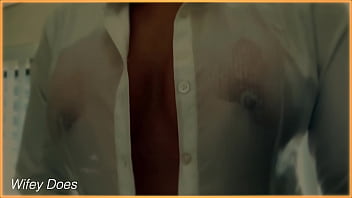 COMPILATION - Wife 5 different wet shirts big tits braless