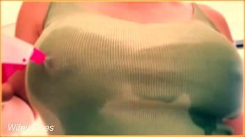 COMPILATION - Wife 5 different wet shirts big tits braless