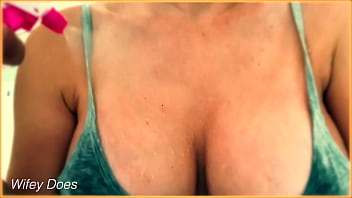 COMPILATION - Wife 5 different wet shirts big tits braless