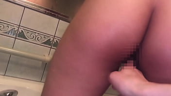 Japanese teen girl with big tits gives blowjob