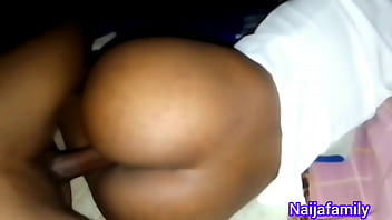 Young ebony African teen spreads her legs apart to get penetrated raw by a hard cock Homemade Naija family